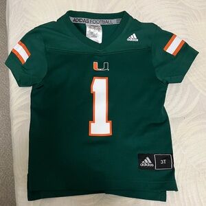 Adidas Kids Green and Orange Football Jersey